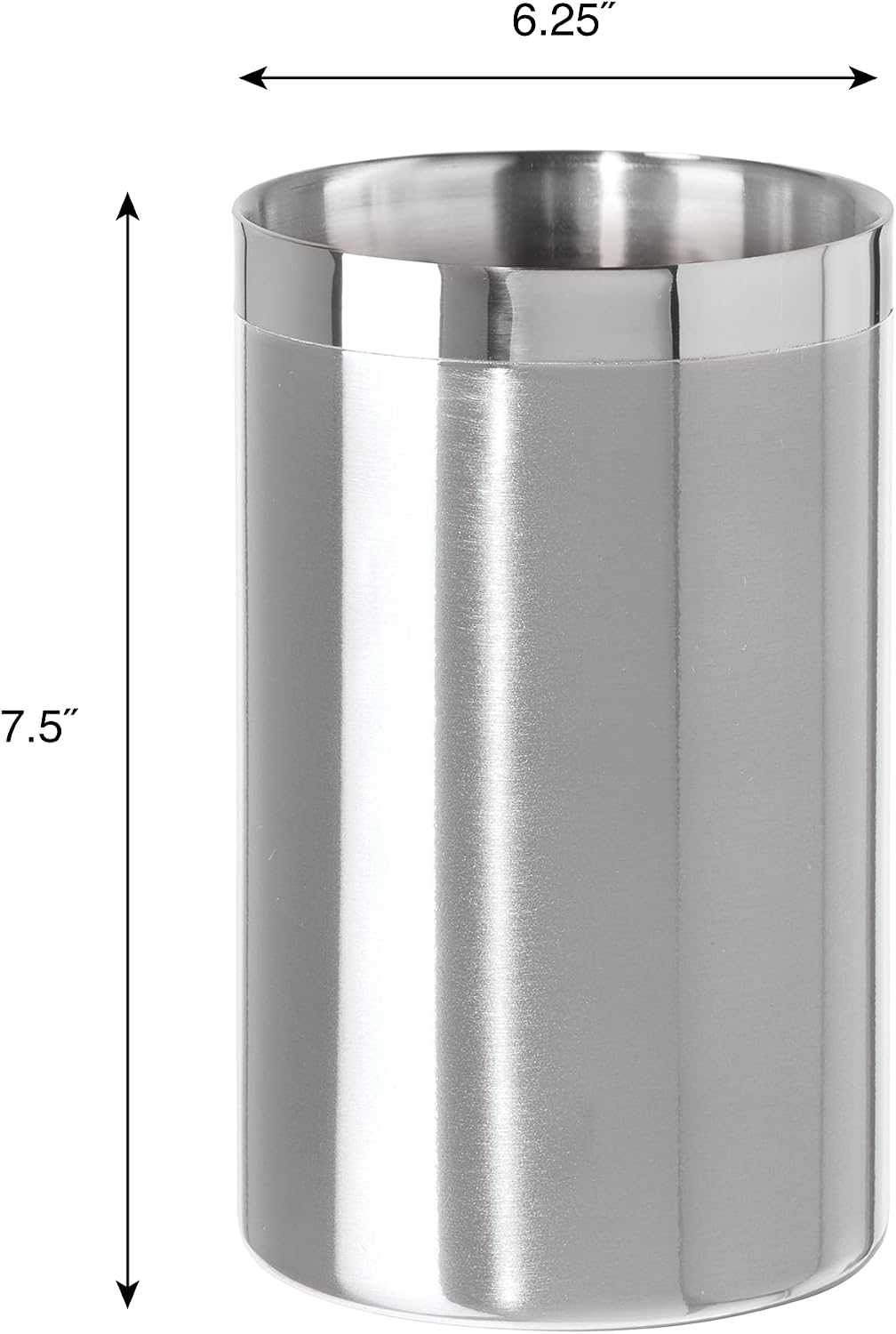 Enfriador de Vino de Acero Inoxidable de Doble Pared – Cubitera Térmica de Sobremesa para Vino Blanco, Cava y Champán – Compatible con Botellas de Tamaño Estándar