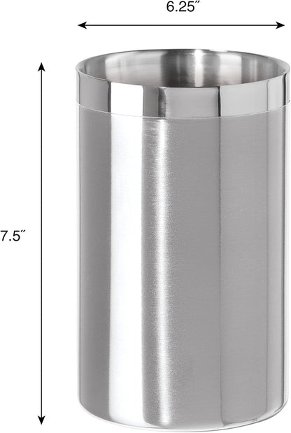 Enfriador de Vino de Acero Inoxidable de Doble Pared – Cubitera Térmica de Sobremesa para Vino Blanco, Cava y Champán – Compatible con Botellas de Tamaño Estándar