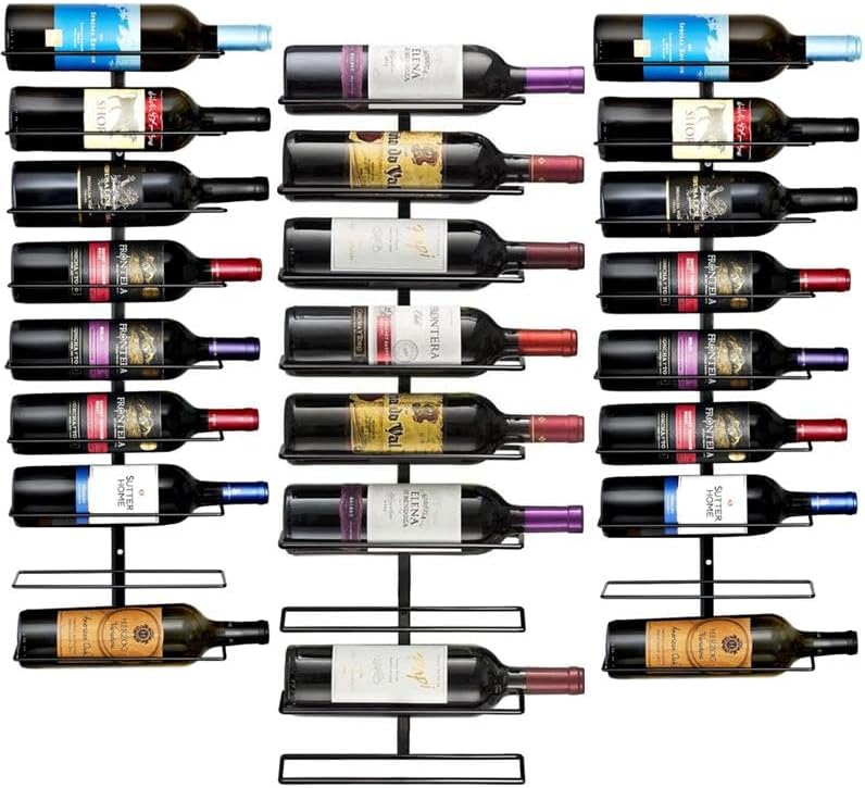 Sorbus Wall Mounted Wine Rack, Metal Bottle Rack (9 Bottle, 1 Pack)