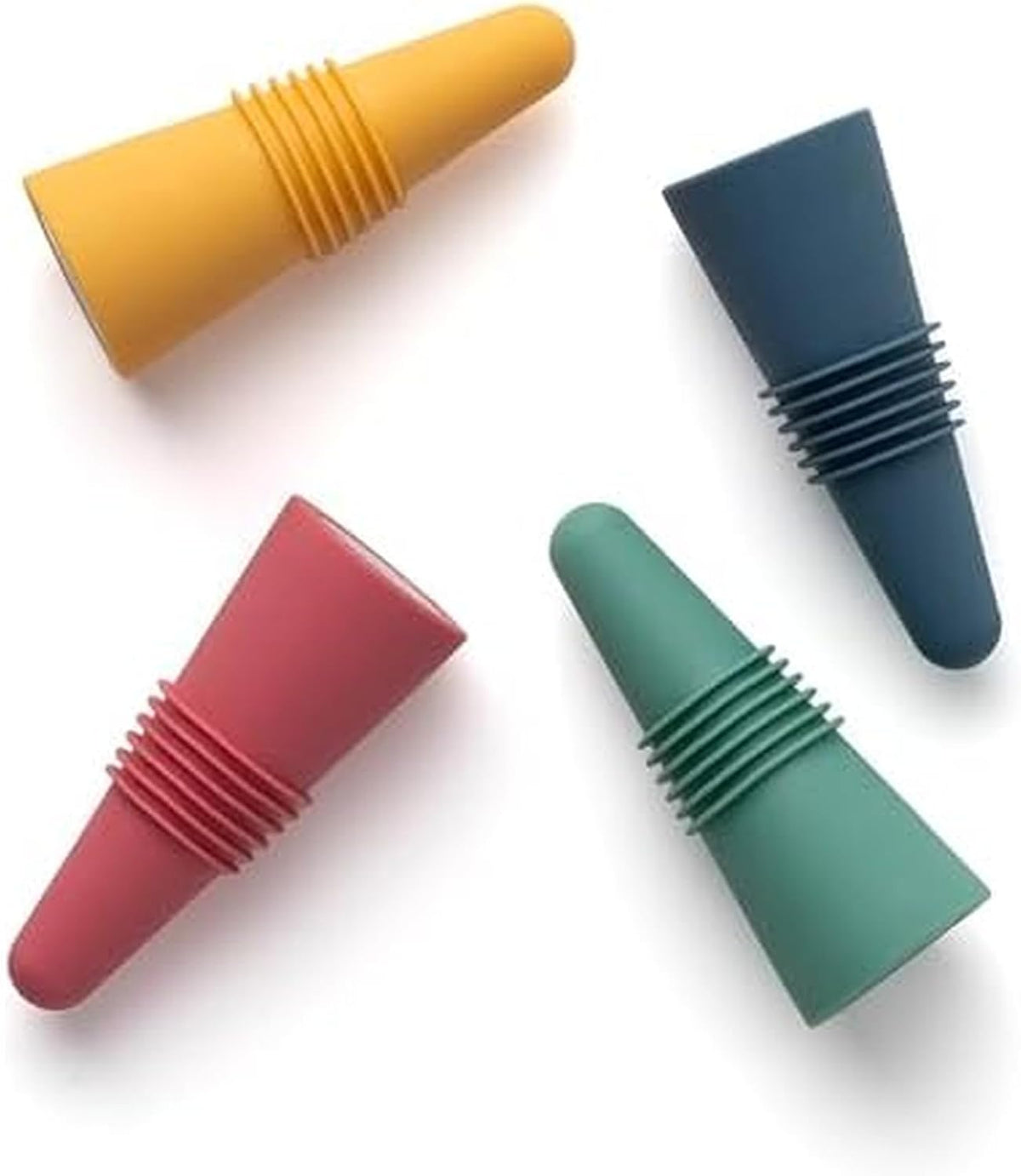 Rabbit W6121 Bottle Stoppers Set of 4, Multicolor Wine Bottle Caps to Preserve Freshness, Stylish and Durable, Perfect for Parties and Gifts
