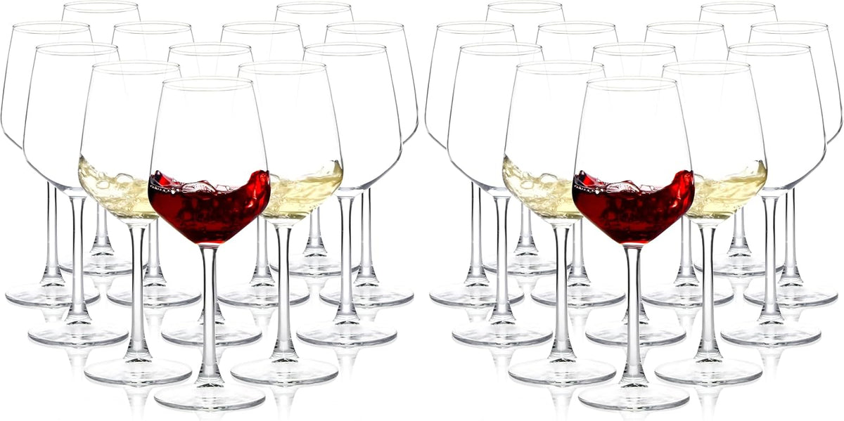 Wine Glasses Set of 12, 12oz Clear Red/White Wine Cup, Long Stem Wine Glasses for Party, Wedding and Home