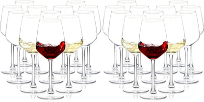 Wine Glasses Set of 12, 12oz Clear Red/White Wine Cup, Long Stem Wine Glasses for Party, Wedding and Home