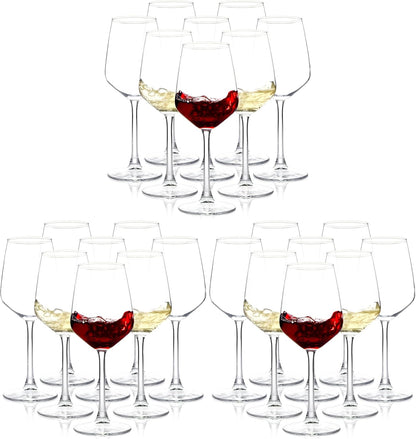 Wine Glasses Set of 12, 12oz Clear Red/White Wine Cup, Long Stem Wine Glasses for Party, Wedding and Home