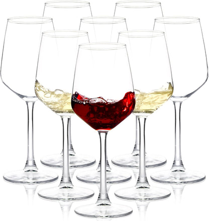Wine Glasses Set of 12, 12oz Clear Red/White Wine Cup, Long Stem Wine Glasses for Party, Wedding and Home