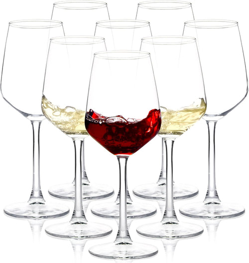 Wine Glasses Set of 12, 12oz Clear Red/White Wine Cup, Long Stem Wine Glasses for Party, Wedding and Home
