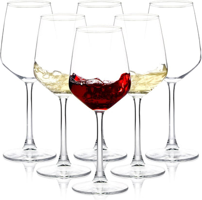 Wine Glasses Set of 12, 12oz Clear Red/White Wine Cup, Long Stem Wine Glasses for Party, Wedding and Home