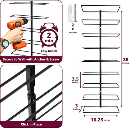 Sorbus Wall Mounted Wine Rack, Metal Bottle Rack (9 Bottle, 1 Pack)