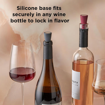 Rabbit W6121 Bottle Stoppers Set of 4, Multicolor Wine Bottle Caps to Preserve Freshness, Stylish and Durable, Perfect for Parties and Gifts