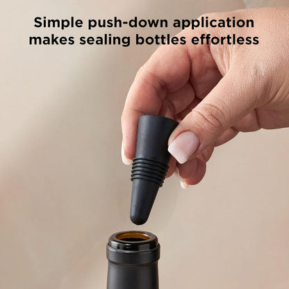 Rabbit W6121 Bottle Stoppers Set of 4, Multicolor Wine Bottle Caps to Preserve Freshness, Stylish and Durable, Perfect for Parties and Gifts