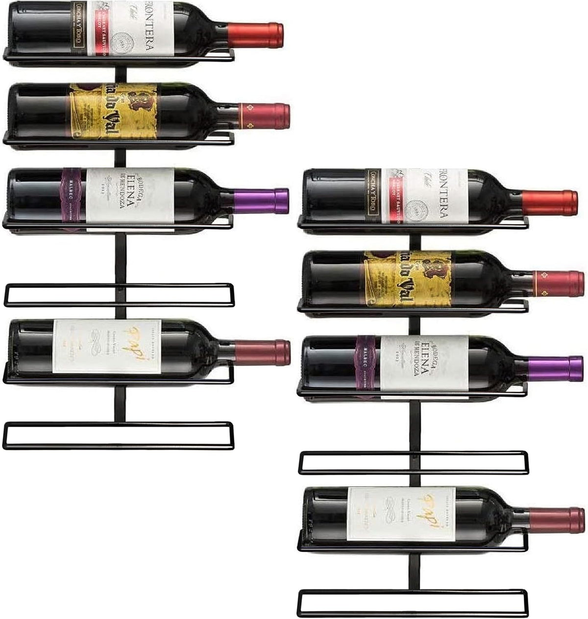 Sorbus Wall Mounted Wine Rack, Metal Bottle Rack (9 Bottle, 1 Pack)