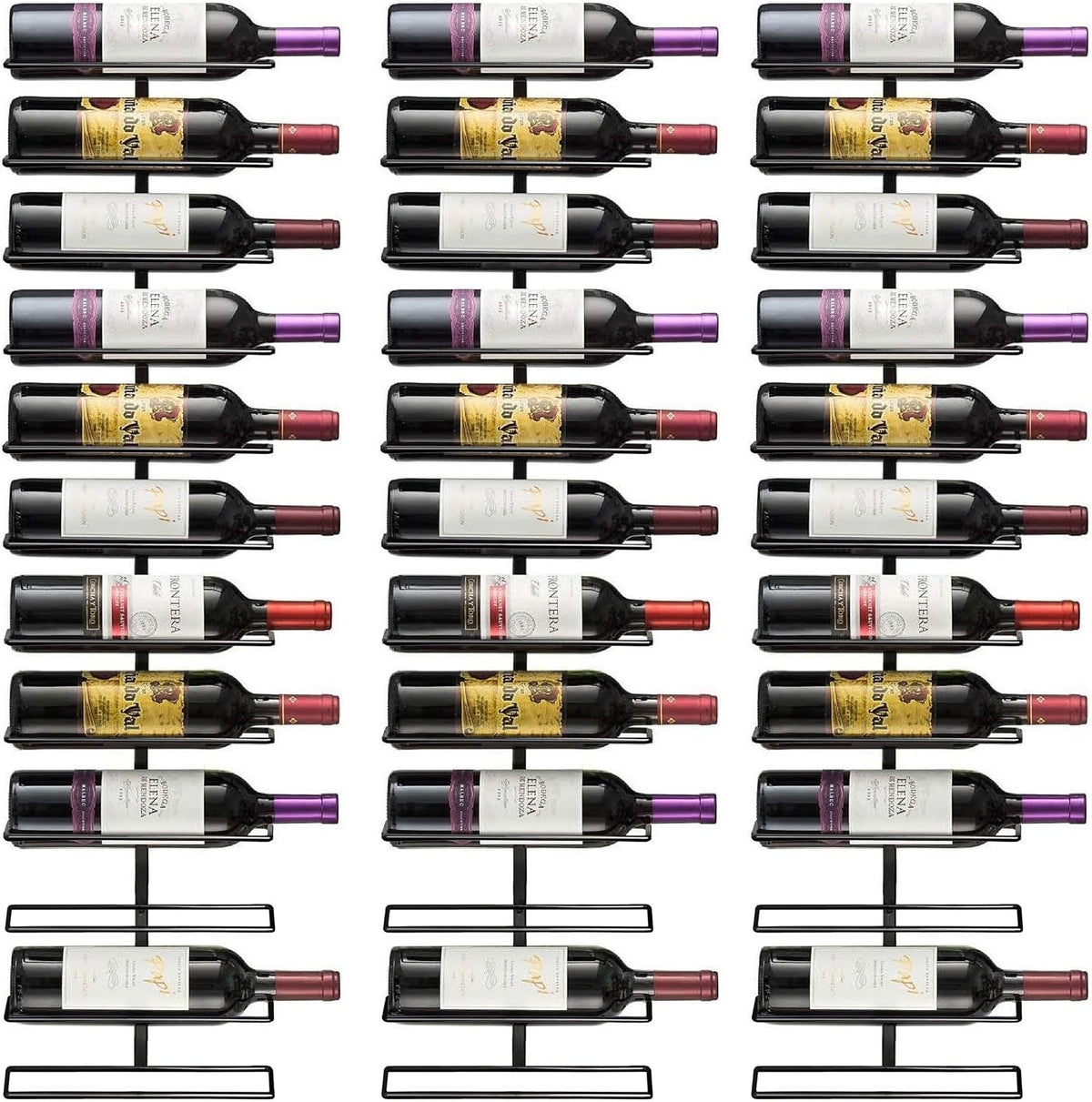 Sorbus Wall Mounted Wine Rack, Metal Bottle Rack (9 Bottle, 1 Pack)