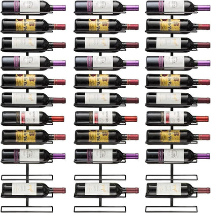 Sorbus Wall Mounted Wine Rack, Metal Bottle Rack (9 Bottle, 1 Pack)