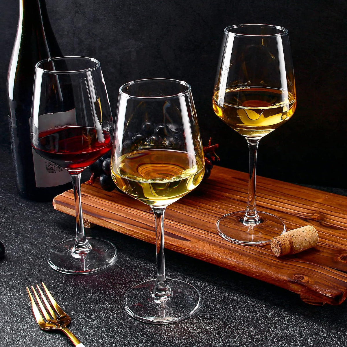Wine Glasses Set of 12, 12oz Clear Red/White Wine Cup, Long Stem Wine Glasses for Party, Wedding and Home
